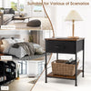 2-tier Nightstand Bedside End Sofa Coffee Table Beside Storage Table With Drawer