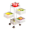 Mobile Metal Kitchen Rotating Storage Trolley Cart Utility Vegetable Shelf Rack