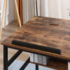 Tiltable Drafting Table Home Office Computer Desk w/ Shelf, Rustic Brown