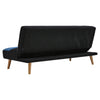 Fabric Sofa Bed 3 Seater Couch Adjustable Grey Blue Patchwork Recliner Chairs UK