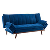 3 Seater Navy Blue Velvet Sofa Bed - Mondaine