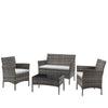 4 Piece Rattan Garden Furniture Set Table Chairs Sofa Wicker Outdoor Patio Set