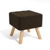 Square Footstool Footrest Pouffe Linen/Velvet/PU Leather Padded Children Seat