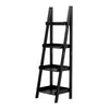 4 Tier Ladder Shelf Storage Shelving Unit Wooden Bookcase Plant Display Black