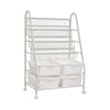 Mobile Children Kids Book Rack Shelf Sling Storage Baskets Organizer Bookcase UK