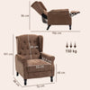 Recliner Armchair Vintage Reclining Chair Wingback Chair with Button Tufted Back