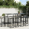 11 Piece Garden Bar Set Black -coated Steel H0T9