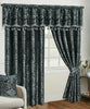 Curtains Ready Made Fully Lined Jacquard Pencil Pleat Tape Top Pair & Tiebacks