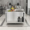 Stainless Steel Commercial Kitchen Outdoor 1.0 Single Bowl Sink w/ Storage Table
