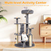 Cat Tree Kitty Tower Activity Center with Condo Scratching Posts Grey