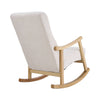 Creamy Fabric Upholstered Rocking Chair Living Room Nap Relaxing Rocker Armchair