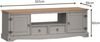 TV Unit Grey Pine 2 Drawer 2 Door Media Stand Cottage Style Wooden Cabinet Large