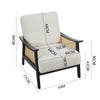 Mid-Century Modern Wooden Frame Accent Chairs Velvet Upholstered Rattan Armchair