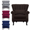 Fireside Fabric Occasional Armchair Padded Seat Sofa Lounge Shell WingBack Chair