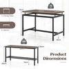 Wooden Kitchen Table Set 3 PCS Dining Table with 2 benches