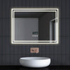 LED Bathroom Mirror With Bluetooth Speaker Shaver Socket Clock dimmable