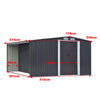 Large 10x8ft Outdoor Log Firewood Storage Shed Garden Tools Container Galvanized