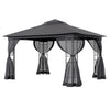 Garden Gazebo 13x10ft Marquee Party Mesh Curtain Furniture W/Ground Stake Sturdy