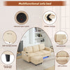 L-Shaped Sofa Bed 3 Seater Corner Sofa Convertible Settee with Storage, Beige