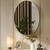 Gold Aluminum Frame Oval Vanity Mirror Wall Mounted Art Mirror for Bedroom Decor