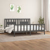 LAPOOH Bed Frame with Headboard Grey Solid Wood Pine 200x200 ,Bed Frame,Bed B8Y2