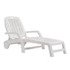 Resin Reclining Sun Loungers 5 Positions Adjustable Foldable Chair with Wheels