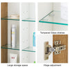 LED Bathroom Cabinet Mirror Wall Mounted 3 Doors Storage Cupboard Glass Shelf