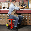 Rolling Workshop Creeper Seat Mechanic Stool W/ Removable Padded Seat 2 Drawers