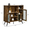 Industrial Side Cabinet Kitchen Sideboard Wooden Cupboard w/Adjustable Shelves