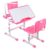 Kids Study Desk Chair Set w/ LED Lamp Ergonomic Children Drawing Writtung Table