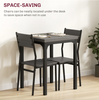 Small Dining Table and 2 Chairs Kitchen Breakfast Set Compact Wooden Metal Bar