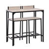 Bar Table and Stools Set, Kitchen Table and 2 Chairs with Backrest, Footrest