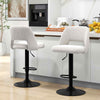 Teddy Fabric Upholstered Pub Stools Bar Stools Set of 2-White