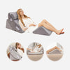 Adjustable Back Support Pillow 4pcs Bed Wedge Pillow w/ Removable Headrest