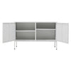 Metal TV Stand Sideboard Office Filing Storage Cabinet Cupboard Doors Cable Hole