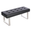 Upholstered Chesterfield Footstool Pouffe PU Foot Stool Bench Deep Buttoned Seat