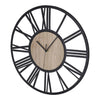 Wall Clock Big Giant Large Roman Numerals Skeleton Metal Face Clocks Wood Centre