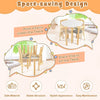 5 Pcs Kids Play Table and Chair Set Children Wooden Activity Table-Beige