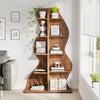 5-Tier Corner Shelf, Modern Wall Bookshelf Small Bookcase Storage Rack w/ Shape