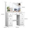 Vanity Makeup Desk Set With LED Light Mirror and 7 Drawers Dressing Table White