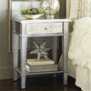 Elegant Mirrored End Table Bed Side Table with Storage for Living Room Bedroom