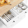 Rolling Kitchen Island Cart on Wheels with Drop-Leaf Countertop and 4 Drawers
