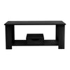 Rectangular Coffee Table Side End Table Wooden TV Stand with Storage Shelf Rack