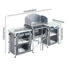 Camping Worktop Table Kitchen Folding Storage Outdoor Cook Station Aluminium