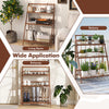 Garden Foldable Flower Pot Display Shelf 3-tier Ladder Plants Holder-Coffee