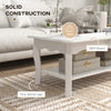 Wooden Coffee Tea Table Modern White Shelf Storage Living Room Home Furniture