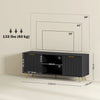 Modern TV Stand Cabinet with Storage 2 Cable Hole for Less than 55" Black