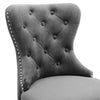 Velvet Upholstered Barstool Buttoned Back Breakfast Bar Stool Chair Wooden Legs