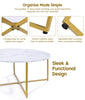 Round Coffee Table Side Table Faux Marble End Table Gold Metal Cocktail Table