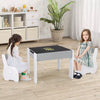 Kids Table and Chair Set 4-in-1 Wooden Activity Table and 2 Chairs for Drawing